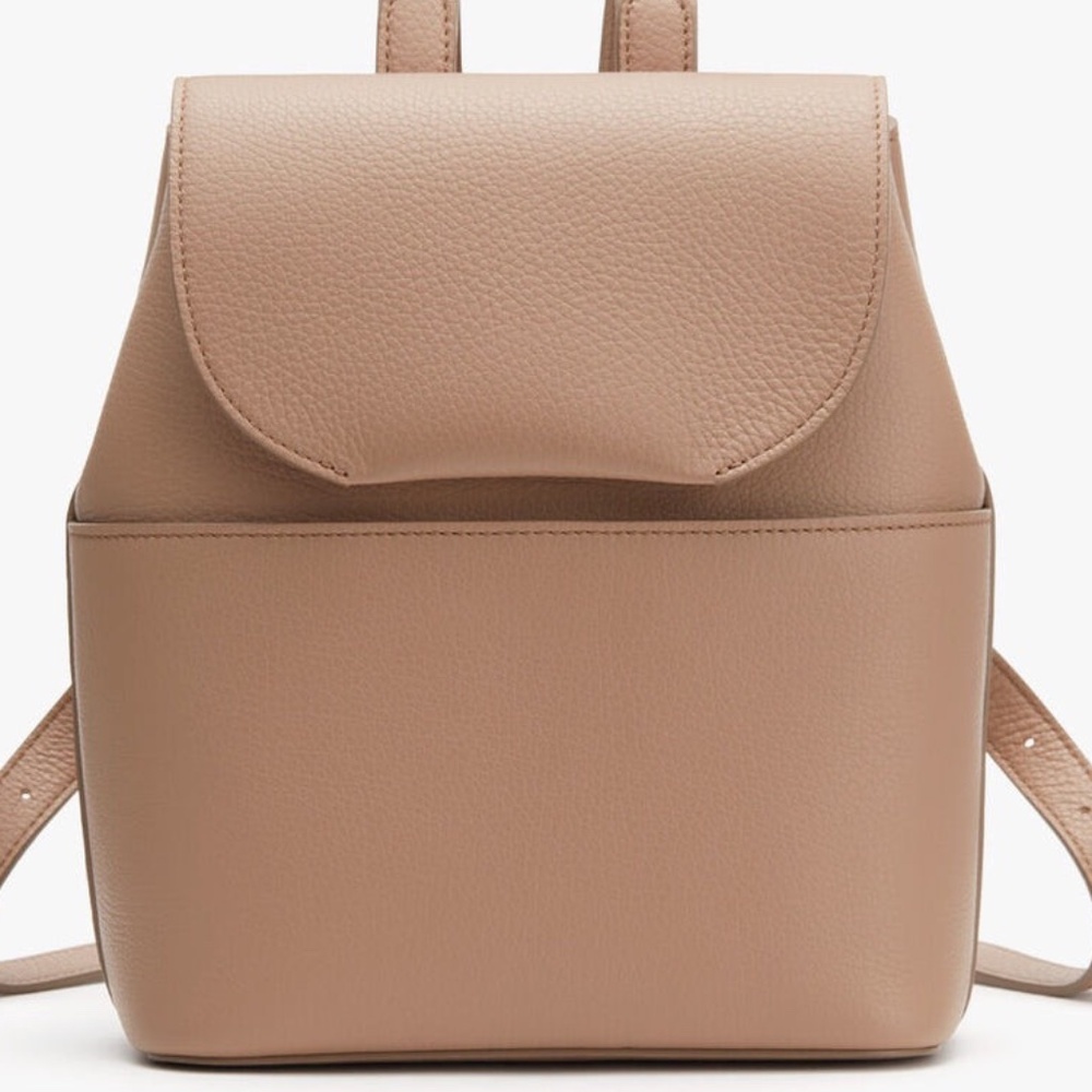 Cuyana Cappuccino Mini Leather Backpack
